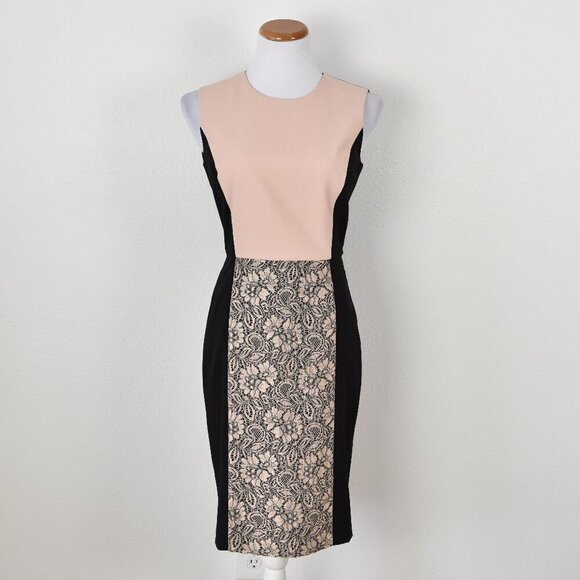 Calvin Klein Dresses & Skirts - Calvin Klein Lace Color Block Sheath Dress - 6